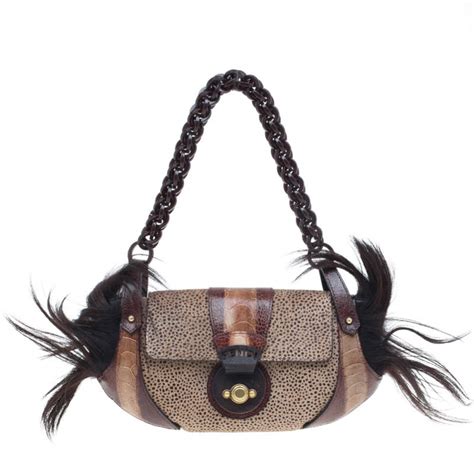 fendi pony hair baguette|Fendi FF Buckle Pony Hair Baguette Shoulder Bag.